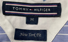 Load image into Gallery viewer, Tommy Hilfiger Mens Blue Striped Print Cotton New York Fit Button-Up Shirt Sz M
