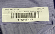 Load image into Gallery viewer, Calvin Klein Mens Purple Cotton Short Sleeve Collared Button-Up Shirt Size M
