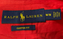 Load image into Gallery viewer, Ralph Lauren Mens Red Custom Fit Short Sleeve Button-Up Shirt Size Medium

