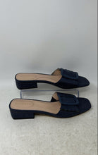 Load image into Gallery viewer, Talbots Womens Viv Blue Shimmer Raffia Open Toe Block Slide Sandals Size 8.5 M
