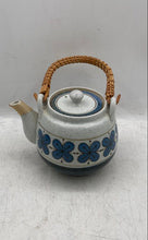 Load image into Gallery viewer, Japanese Teapot Set Blue Flower Pattern Rattan Handle Pot 6 Tea Cups Tableware
