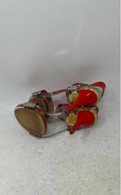 Load image into Gallery viewer, Michael Kors Womens Lani Red Silver Stiletto Ankle Strap Heels Size 6
