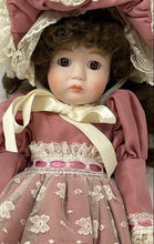 Load image into Gallery viewer, Vintage Dynasty Doll Collection Curly Hair Brown Eyes Porcelain Doll
