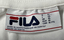 Load image into Gallery viewer, Fila Womens White Spell Out Logo Short Sleeve Crew Neck Pullover T-Shirt Size XL
