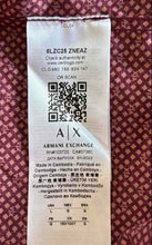 Load image into Gallery viewer, Armani Exchange Mens Red Geometric Long Sleeve Button-Up Shirt Size L With Tag
