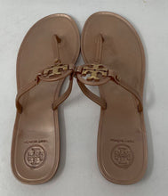 Load image into Gallery viewer, Authentic Tory Burch Womens Mini Miller Beige Plastic Thong Sandals Size 6M
