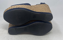 Load image into Gallery viewer, Stuart Weitzman Womens Sohogal Blue Beige Wedge Espadrille Sandals Size 10.5M
