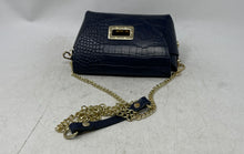 Load image into Gallery viewer, Vera Pelle Womens Blue Genuine Leather Detachable Shoulder Chain Crossbody Bag
