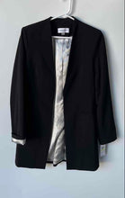 Load image into Gallery viewer, Calvin Klein Womens Black Long Sleeve Collarless Open Front Blazer Size 4 w/ Tag
