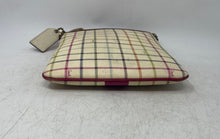 Load image into Gallery viewer, Coach Womens Beige Burgundy Heritage Tattersall Swingpack Crossbody Bag
