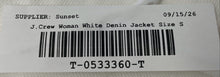 Load image into Gallery viewer, J.Crew Womens White Cotton Denim Long Sleeve Button Front Jacket Size Small
