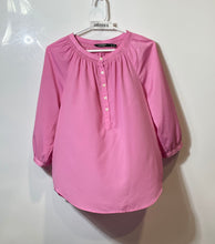 Load image into Gallery viewer, Lauren Ralph Lauren Womens Pink Smocked Long-Sleeve Button-Front Blouse Top Sz M
