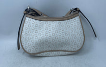 Load image into Gallery viewer, Guess Womens White Beige Monogram Inner Pockets Studded Zipper Shoulder Bag
