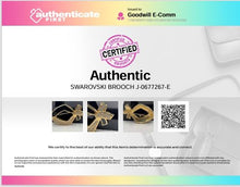 Load image into Gallery viewer, Authentic Swarovski Women's Gold-Tone Black Brooch With Crystal Accents
