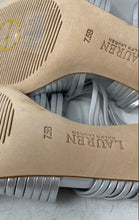 Load image into Gallery viewer, Lauren Ralph Lauren Womens Silver Pleated Slip-On Stiletto Strappy Heels Sz 7.5B
