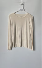 Load image into Gallery viewer, Talbots Womens Beige Cotton Long Sleeve Round Neck Regular Fit T-Shirt Size LP
