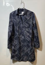 Load image into Gallery viewer, The Limited Ashton Womens Navy Blue Printed Long Sleeve Shirt Dress Size Small
