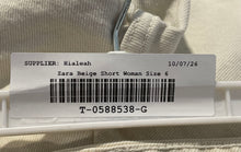 Load image into Gallery viewer, Zara Womens Beige Light Wash Flat Front Stretch Pockets Jean Shorts Size 6
