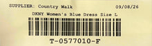 Load image into Gallery viewer, DKNY Womens Blue Abstract Sleeveless Ruched V-Neck Back-Zip Mini Dress Size L
