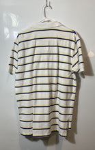 Load image into Gallery viewer, Polo By Ralph Lauren Mens White Blue Yellow Striped Short Sleeve Polo Shirt Sz L
