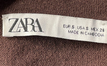 Load image into Gallery viewer, Zara Womens Brown Long Sleeve Crew Neck Pullover Maxi Dress Size Small
