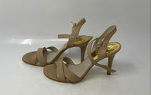 Load image into Gallery viewer, Michael Kors Womens Elisa Beige Leather Charm Ankle Strap Sandals Size 8.5M
