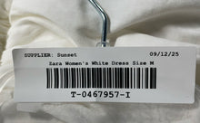 Load image into Gallery viewer, Zara Womens White Sleeveless Lace-Up Sweetheart Neck Ruched Mini Dress Size M
