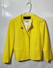 Load image into Gallery viewer, Zara Womens Yellow Long Sleeve Round Neck Turn Lock Blazer Jacket Size XS
