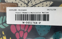 Load image into Gallery viewer, Fossil Womens Multicolor Floral Print ID Window Card Holder Zip-Around Wallet
