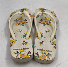 Load image into Gallery viewer, Authentic Tory Burch Womens White Yellow Floral Flat Flip Flop Sandals Size 5M
