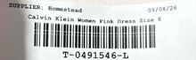 Load image into Gallery viewer, Calvin Klein Womens Pink Short Sleeve Belted Ruffle Hem Sheath Dress Size 6
