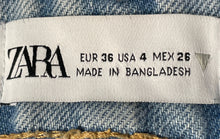 Load image into Gallery viewer, Zara Womens Blue Denim Medium Wash Raw Hem Pockets Cut-Off Shorts Size 4
