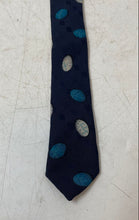 Load image into Gallery viewer, Enrico Coveri Mens Navy Blue Geometric Silk Keeper Loop Adjustable Pointed Tie

