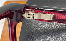 Load image into Gallery viewer, Authentic Salvatore Ferragamo Women's Burgundy Wine Glasses With Case
