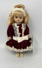 Load image into Gallery viewer, Unisex Kids Blonde Hair Brown Eyes Decorative Porcelain Doll With Red Outfit
