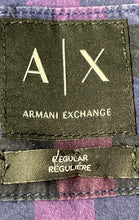 Load image into Gallery viewer, Armani Exchange Mens Purple Check Long Sleeve Regular Fit Button-Up Shirt Size S
