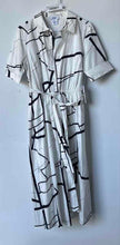Load image into Gallery viewer, DKNY Womens Black White Printed Cotton Poplin Collared Shirt Dress Sz 10 w/ Tags
