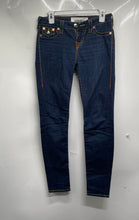 Load image into Gallery viewer, True Religion Womens Blue Denim Dark Wash Stretch Super Skinny Leg Jeans Size 26
