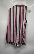 Load image into Gallery viewer, Nine West Womens Multicolor Striped Print Sleeveless Tie-Neck Blouse Top Size 2X
