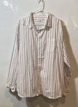 Load image into Gallery viewer, Banana Republic Mens White Red &amp; Blue Striped Slim Button-Up Shirt Size XXL

