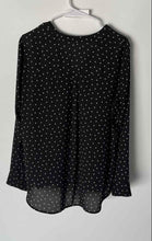 Load image into Gallery viewer, Express Womens Black White Printed Long Sleeve Blouse Top Size Large
