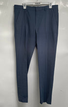 Load image into Gallery viewer, Express Mens Blue Flat Front Slash Pockets Straight Leg Dress Pants 34x34
