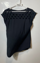 Load image into Gallery viewer, Express Womens Black Short Cap Sleeve Round Neck Blouse Top Size Small
