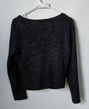 Load image into Gallery viewer, Express Womens Black Silver Tricot Long Sleeve Cardigan Sweater Size Medium
