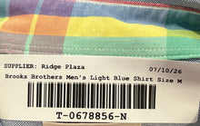 Load image into Gallery viewer, Brooks Brothers Mens Light Blue Long Sleeve Regular Fit Button-Up Shirt Size M
