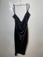 Load image into Gallery viewer, Windsor Womens Black Pleated Spaghetti Strap Bodycon Dress Size Medium
