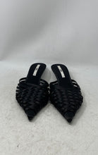 Load image into Gallery viewer, Zara Womens Black Woven Pointed Toe Slip-On Kitten Mule Heels Size EUR 41

