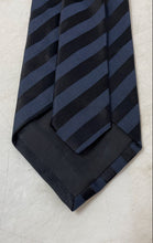 Load image into Gallery viewer, Hugo Boss Mens Dark Blue Striped Silk Adjustable Keeper Loop Designer Tie
