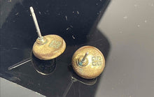Load image into Gallery viewer, Authentic Givenchy Women's Gold Tone Green Crystal Earrings'
