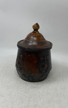 Load image into Gallery viewer, Vintage CBK Brown Metal Collectible Chinese Round Container With Lid
